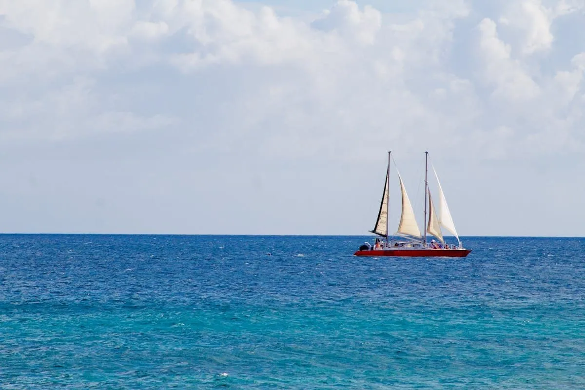 Sailboat on the turquoise water off the Southwest Florida coast
